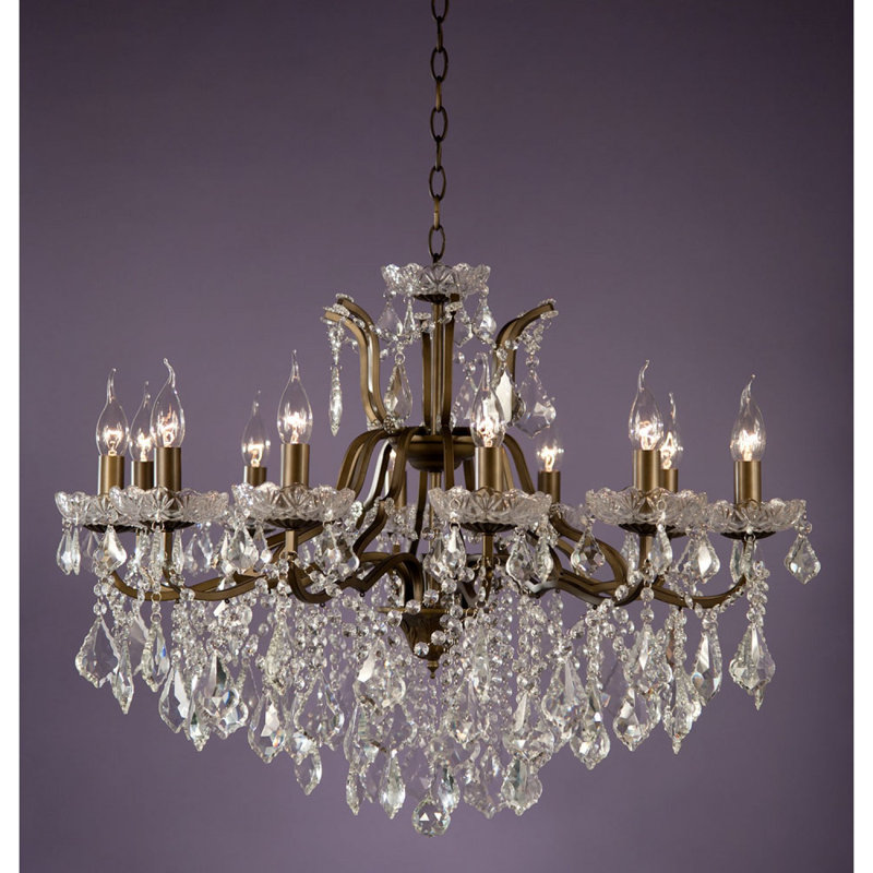 12 Light Candle Style Chandelier with Beaded Accents 12 Light Candle Style Chandelier with Beaded Accents